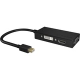 ICY BOX Adapter IB-AC1032 MiniDisplayPort > HDMI / DVI-D / VGA schwarz, 8,7 cm