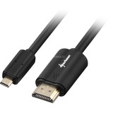 Sharkoon Kabel HDMI Stecker > micro HDMI Stecker schwarz, 1 Meter, HDMI 2.0 4K