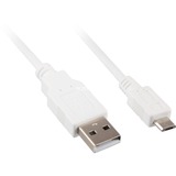 Sharkoon Kabel USB 2.0 A -> USB Micro-B weiß, 0,5 Meter
