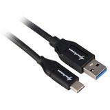 Sharkoon USB 3.2 Gen 2 Kabel, USB-A Stecker > USB-C Stecker schwarz, 0,5 Meter