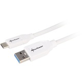 Sharkoon USB 3.2 Gen 2 Kabel, USB-A Stecker > USB-C Stecker weiß, 1 Meter