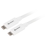 Sharkoon USB 3.2 Gen 2 Kabel, USB-C Stecker > USB-C Stecker weiß, 1 Meter