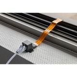 goobay Fensterdurchführung Ultra-Slim, RJ45, Kabel schwarz/kupfer, 30cm