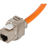 goobay Patchkabel RJ-45 Buchse S/FTP, m. Cat.7a Rohkabel orange, 50 Meter, Verlängerung