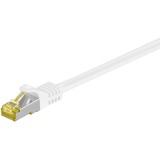 goobay Patchkabel RJ-45 SFTP, mit Cat 7 Rohkabel weiß, 50cm, 500 MHz