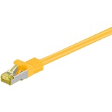 goobay RJ-45 Patchkabel Cat 6.a S/FTP (PIMF), mit Cat.7 Rohkabel gelb, 3 Meter, 500 MHz