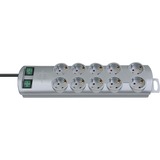 Brennenstuhl Primera-Line Steckdosenleiste 10-fach Duo silber, 2 Meter