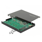 DeLOCK Extern 2.5″ Gehäuse für M.2 NVMe PCIe SSD, Laufwerksgehäuse schwarz, mit USB 3.1 Gen 2 USB Type-C