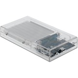 DeLOCK Externes Dual Gehäuse für 2 x 2.5" SATA HDD / SSD mit USB Type-C Buchse, Laufwerksgehäuse transparent