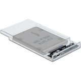 DeLOCK Externes Gehäuse für 2.5" SATA HDD / SSD mit USB Type-C Buchse, Laufwerksgehäuse transparent