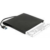 DeLOCK Externes Gehäuse für 5.25″ Ultra Slim SATA Laufwerke 9,5 mm zu USB Typ-A Stecker, Laufwerksgehäuse schwarz