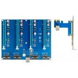 DeLOCK Riser Karte PCI Express x1 > 4 x PCIe x16, Riser Card mit 60 cm USB Kabel