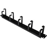 Digitus Rangierpanel für Netzwerk- und Serverschränke, Kabelführung schwarz, 5 Ringe, 1HE