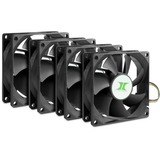 Inter-Tech IPC Fan Set 80mm, Gehäuselüfter schwarz, 4er Set