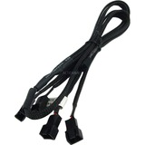 Phobya 3Pin auf 4x 3Pin 60cm, Y-Kabel schwarz, 60 cm