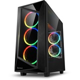 Sharkoon REV200, Tower-Gehäuse schwarz, gehärtetes Glas