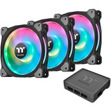 Thermaltake Riing Duo 12 RGB Radiator Fan 3 Pack, Gehäuselüfter schwarz, 3er Set, 1x Controller