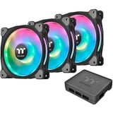 Thermaltake Riing Duo 12 RGB Radiator Fan 3 Pack, Gehäuselüfter schwarz, 3er Set, 1x Controller, 120 mm