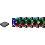 Thermaltake Riing Plus 14 LED RGB Radiator Fan TT Premium, Gehäuselüfter schwarz, 5er Set, 1x Controller