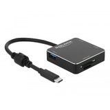 DeLOCK 3 Port USB 3.1 Gen 1 Hub mit USB Type-C und SD + MicroSD Slot, USB-Hub schwarz