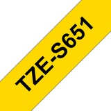 Brother Schriftband TZe-S651 gelb, 24 mm breit, schwarz auf gelb