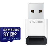 SAMSUNG PRO Plus 256 GB SDXC (2023), Speicherkarte UHS-I U3, Class 10, V30, inkl. USB-Adapter