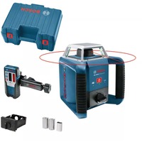 Bosch Professional Rotationslaser GRL 400 H Professional blau/schwarz, rote Laserlinie, mit Laser-Empfänger LR 45, in L-BOXX