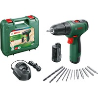 Bosch Akku-Bohrschrauber EasyDrill 1200 + Bit- und Bohrer-Set grün/schwarz, 2x Li-Ionen Akku 1,5Ah, Koffer