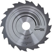 Bosch Professional PRO Wood Kreissägeblatt, Ø 190mm, 12Z Bohrung 30mm, für Handkreissägen
