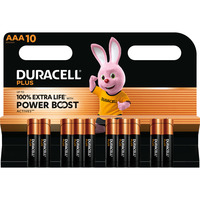 Duracell Plus Alkaline Batterie, Micro AAA LR03 1,5V, Extra Life 10 Stück, AAA (LR03)