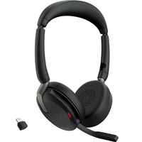 Jabra Evolve2 65 Flex Duo WLC, mit Ladepad, Headset schwarz, Stereo, UC, USB-C, Link380c