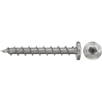 fischer Spanplattenschraube PowerFast II 6,0x40 Halbrundkopf TX 100 Stück, mit Vollgewinde, Edelstahl A2
