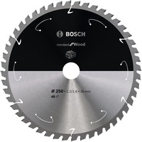 Bosch Kreissägeblatt Standard for Wood, Ø 250mm, 48Z Bohrung 30mm, für Akku-Kappsägen