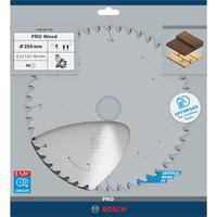 Bosch Professional PRO Wood cordless Kreissägeblatt, Ø 250mm, 48Z Bohrung 30mm, für Akku-Kappsägen