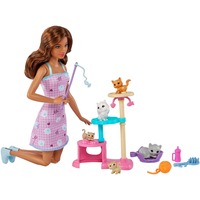 Bild von Barbie-Puppe und Kätzchen Kratzbaum Spielset