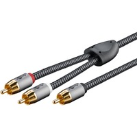 goobay Plus Cinch Y-Kabel schwarz/silber, 5 Meter