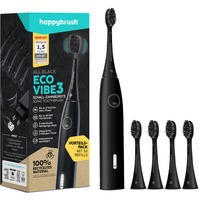 happybrush StarterKit Schall Eco VIBE 3 All Black, Elektrische Zahnbürste schwarz