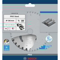 Bosch PRO Steel cordless Kreissägeblatt, Ø 136mm, 30Z Bohrung 20mm, für Akku-Handkreissägen