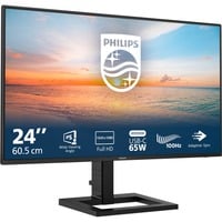 Philips 24E1N1300AE/00, LED-Monitor 61 cm (24 Zoll), schwarz, FullHD, IPS, Adaptive-Sync, USB-C, Ergonomischer Standfuß, 100Hz Panel