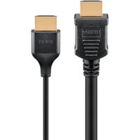 goobay Slim High-Speed-HDMI-Kabel mit Ethernet, 8K @ 60Hz schwarz, 2 Meter