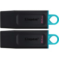 Kingston DataTraveler Exodia 64 GB 2er Pack, USB-Stick schwarz/türkis, USB-A 3.2 Gen 1, 2 Sütck