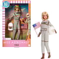 Mattel Barbie Signature Miss Astronaut Sammelpuppe mit silberfarbenem Anzug, Raumstiefeln und Helm-Zubehörteil