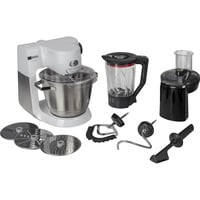 Bosch Home MUM6EW22 Küchenmaschine weiß/edelstahl, 1.600 Watt, Serie 6, Patisserie-Set, Mixaufsatz