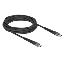 DeLOCK USB 2.0 Kabel, USB-C Stecker > USB-C Stecker mit verlängertem Knickschutz schwarz, 3 Meter, PD 3.0, Laden mit bis zu 60 Watt