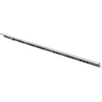 Digitus Steckdosenleiste mit Aluminiumprofil, 18-fach, 42HE schwarz/aluminium, 2 Meter Kabel, Leitungsschutzschalter 16A Typ C