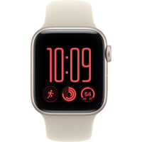 Apple Watch SE 3, Smartwatch silber, 40 mm, Sportarmband Sand S/M, Cellular