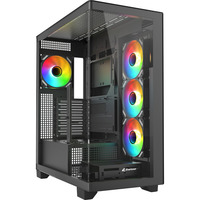 Sharkoon ELITE SHARK CA500 Generalüberholt, Tower-Gehäuse schwarz, Tempered Glass x 2