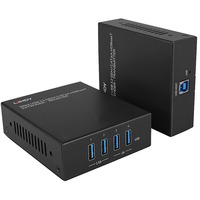 Lindy USB 3.2 Gen 1 Cat.6A HDBaseT Extender, USB-Extender schwarz, 100m