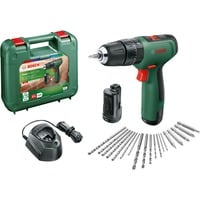 Bosch Heimwerken & Garten Akku-Schlagbohrschrauber EasyImpact 1200 + Bit- und Bohrer-Set grün/schwarz, 2x Li-Ionen Akku 1,5Ah, Koffer