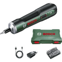 Bosch Heimwerken & Garten Akkuschrauber PushDrive 3,6Volt grün, mit 32-teiligem Schrauberbit-Set
